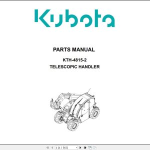 Kubota Telescopic Handler KTH 4815 2 Parts Manual 97898 95700 2019 FR EN DE (1)