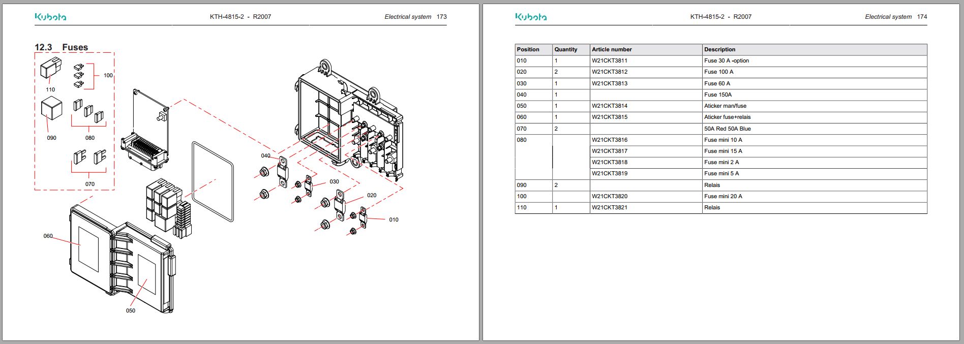 Kubota Telescopic Handler KTH 4815 2 Parts Manual 97898 95700 2019 FR EN DE (2)