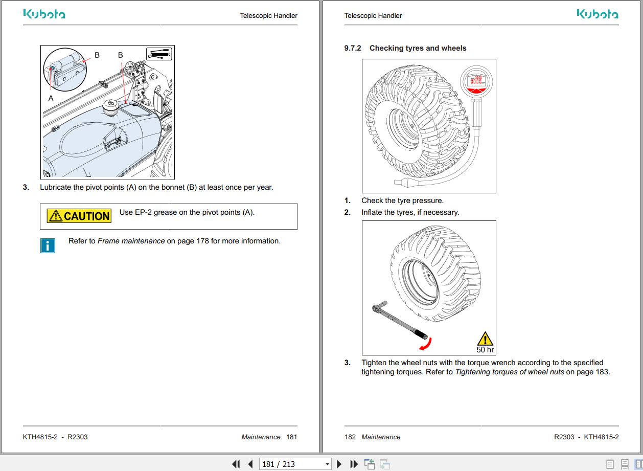 Kubota Telescopic Handler KTH4815 2 Operator Manual TOB 0070747 2023 (2)