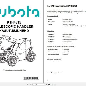 Kubota Telescopic Handler KTH4815 Operator Manual R20160920 2016 ET (1)