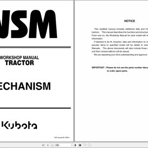 Kubota Tractor B L M Series Workshop Manual 9Y011 18201 2006 (1)
