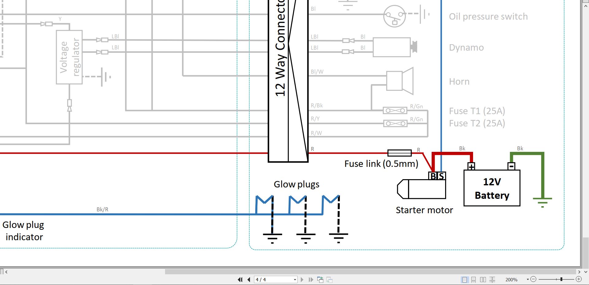 Kubota Tractor B1600 Wiring Diagrams (2)