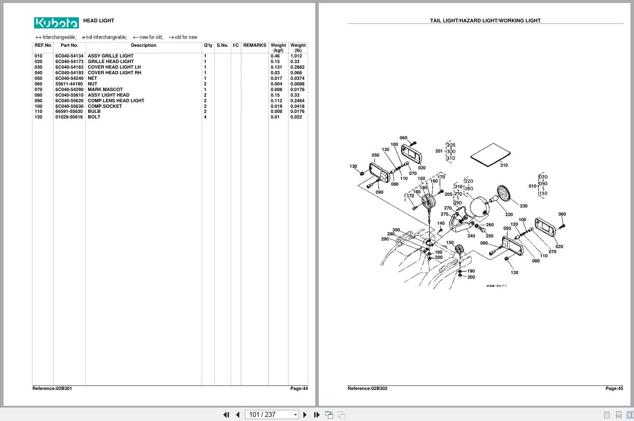 Kubota Tractor B2100E Parts Manual (2)