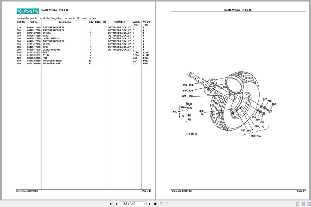 Kubota Tractor B2150HSD Parts Manual (2)