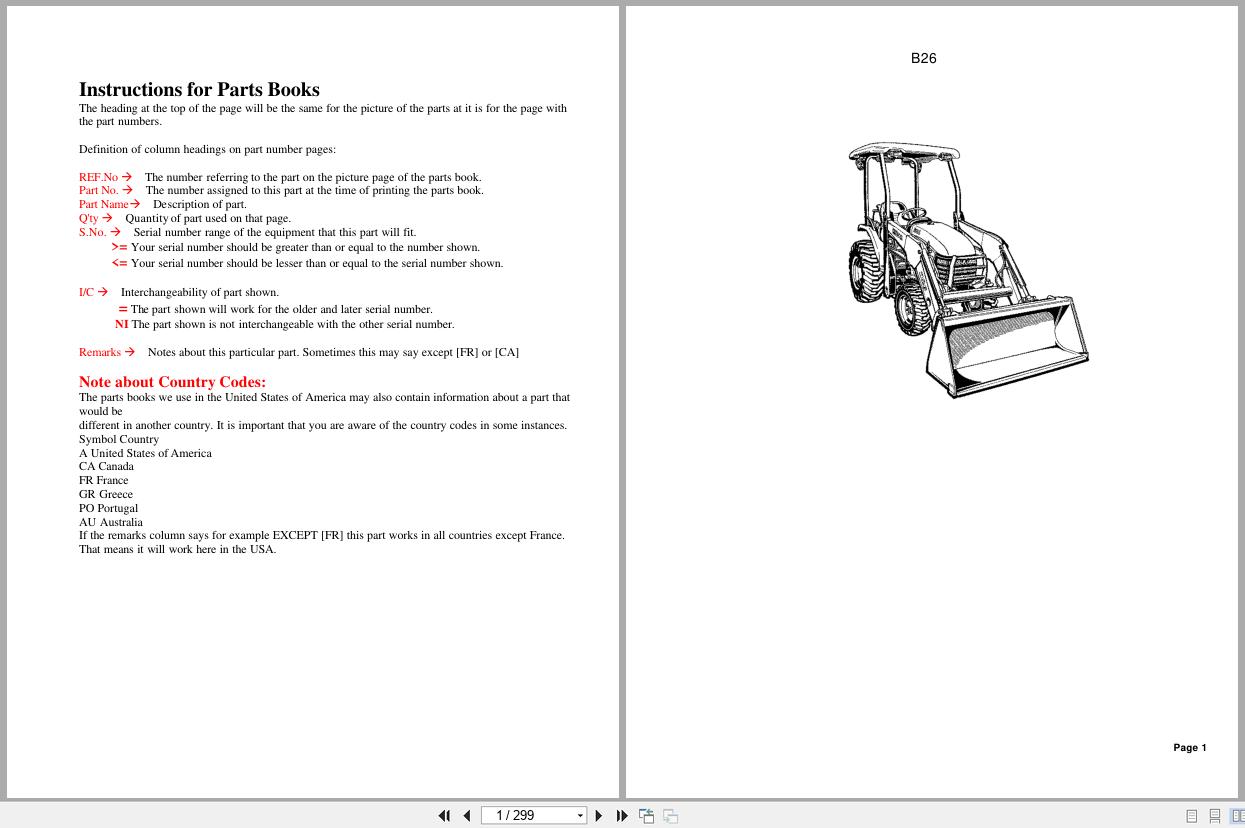 Kubota Tractor B26 Parts Manual (1)