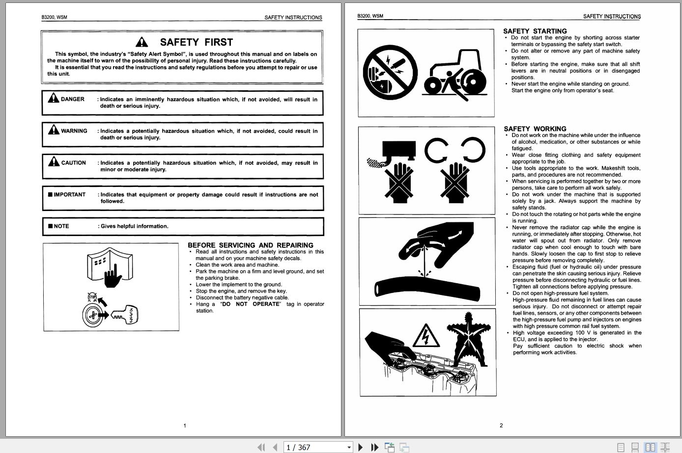 Kubota Tractor B3200 Workshop Manual (1)