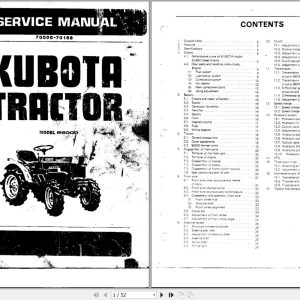 Kubota Tractor B6000 Service Manual 70000 70168 (1)