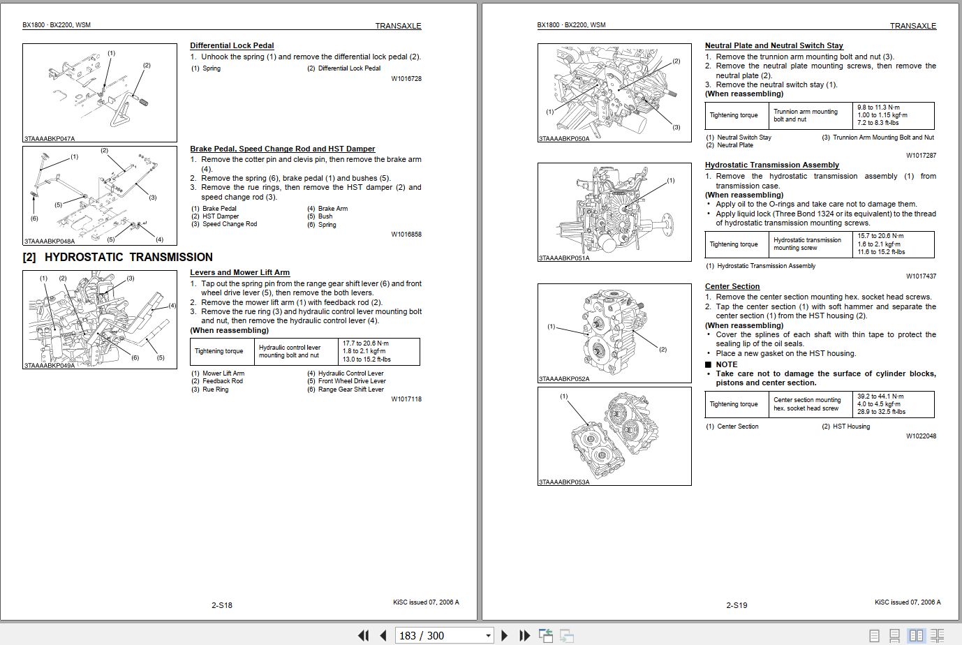 Kubota Tractor BX1800 BX2200 Workshop Manual 9Y011 12463 2006 (2)
