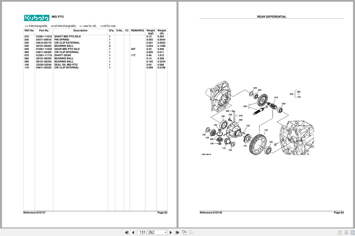 Kubota Tractor BX22D Parts Manual (2)