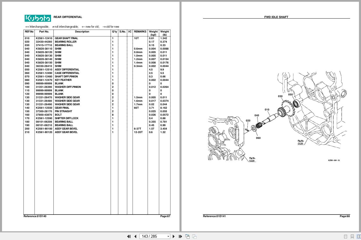 Kubota Tractor BX23D Parts Manual (2)