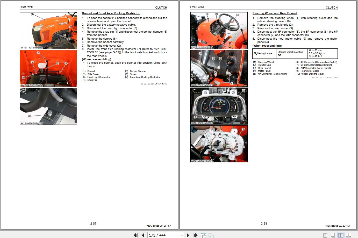 Kubota Tractor L2501 Workshop Manual 9Y111 11210 2014 (2)