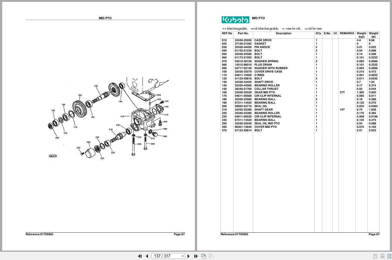 Kubota Tractor L2550DT Parts Manual (2)