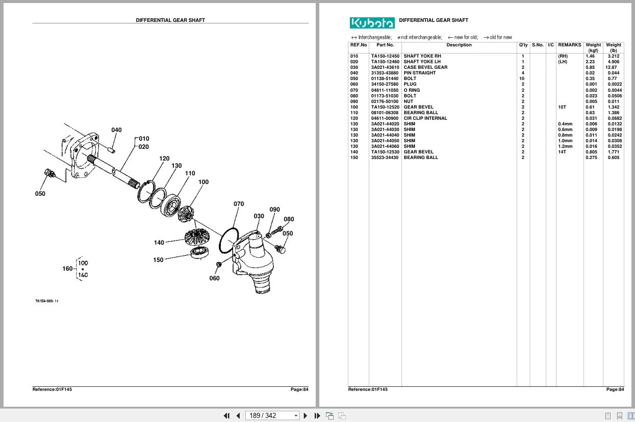 Kubota Tractor L4610DT HST Parts Manual (2)