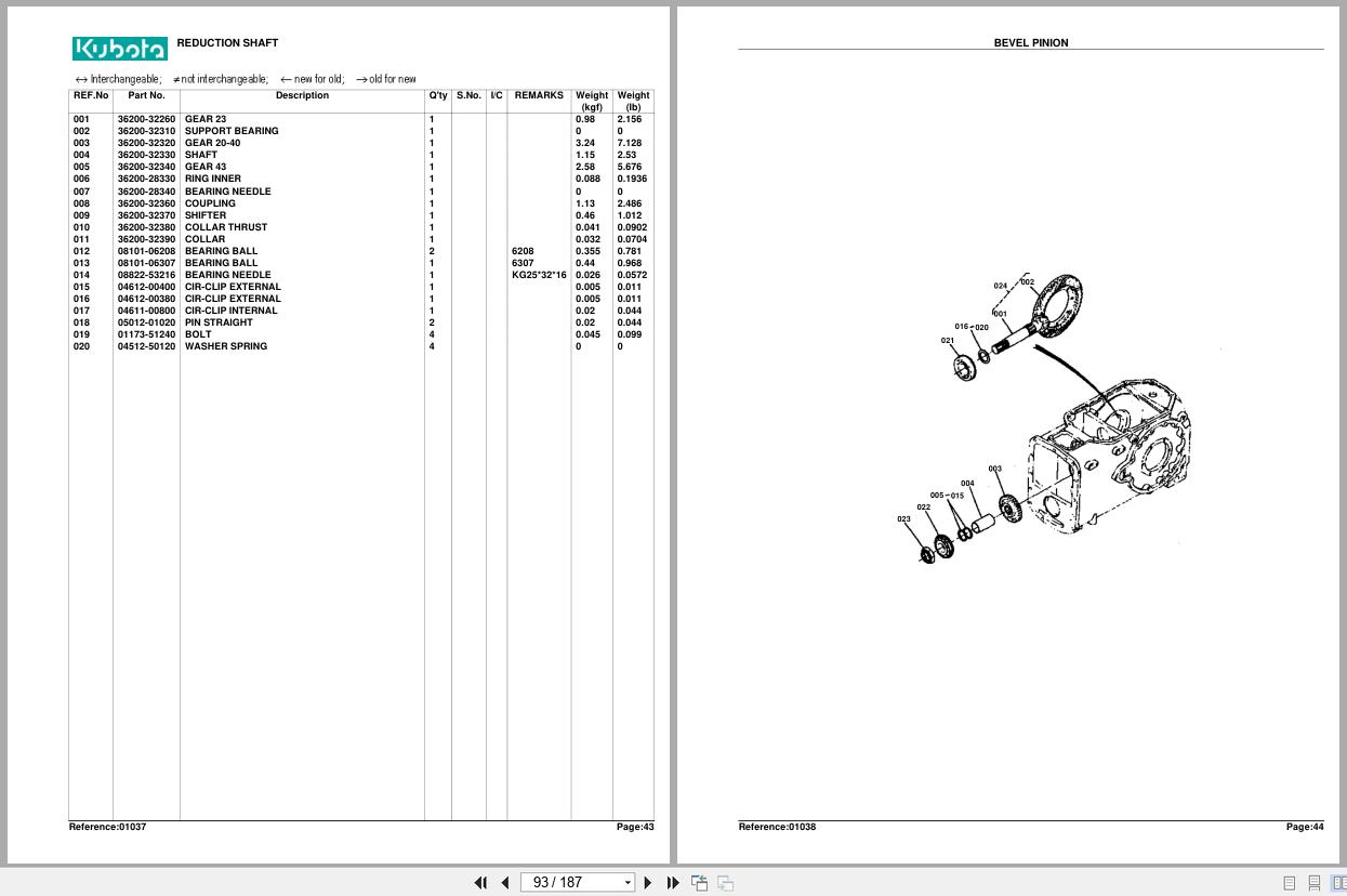 Kubota Tractor M4500DT Parts Manual (2)