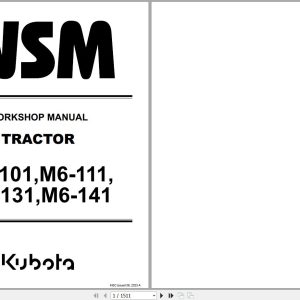 Kubota Tractor M6 101 M6 111 M6 131 M6 141 Workshop Manual 9Y111 26272 2023 (1)