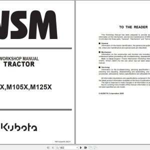Kubota Tractor M95X M105X M125X Workshop Manual 9Y011 13276 2022 (1)
