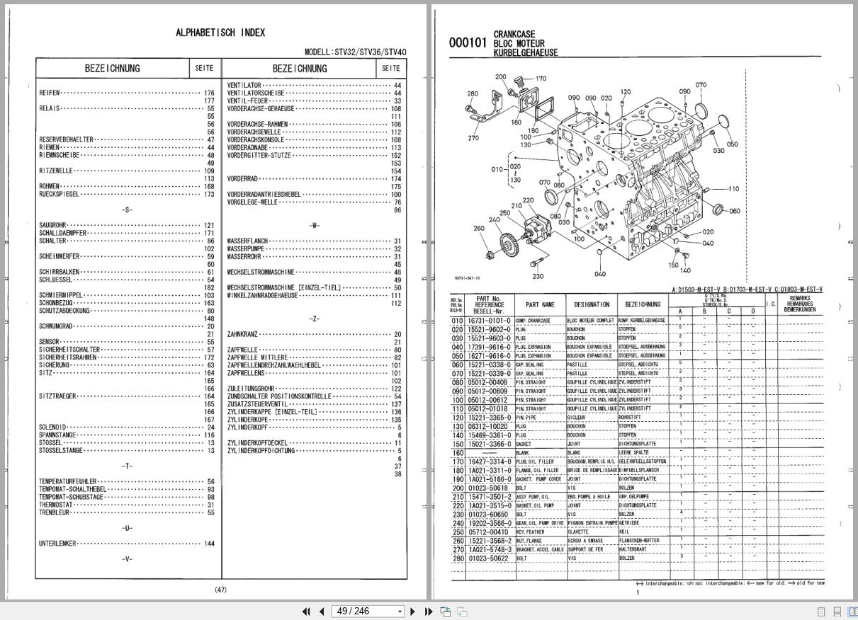Kubota Tractor STV32 STV40 STV36 Illustrated Parts List 97898 23010 EN DE FR (2)