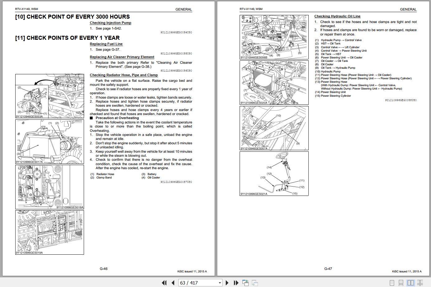 Kubota Utility Vehicle RTV X1140 Workshop Manual 9Y111 09960 2015 (2)