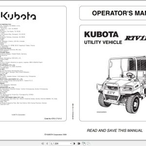 Kubota Utility Vehicle RTV1140CPX Operators Manual K7611 7121 5 2009 (1)