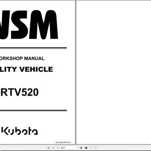 Kubota Utility Vehicle RTV520 Workshop Manual 9Y111 21534 2024 (1)