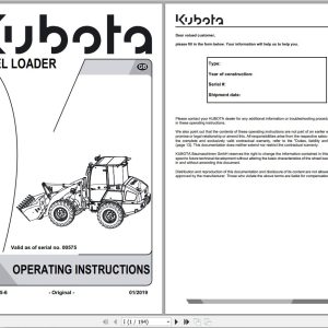 Kubota Wheel Loader R065 Operating Instructions R5515 8135 6 2019 (1)