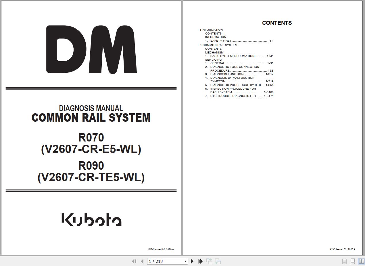 Kubota Wheel Loader R065 R090 Diagnosis Manual RY910 27650 2020 (1)