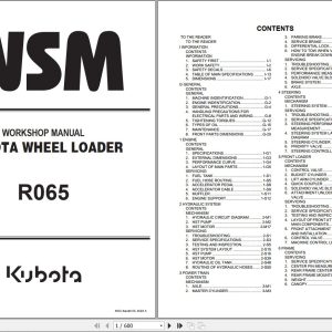Kubota Wheel Loader R065 Workshop Manual RY911 22626 2022 (1)