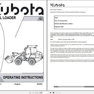 Kubota Wheel Loader R070 Operating Instruction R5535 8135 7 2023 (1)