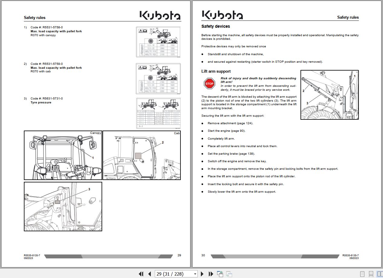 Kubota Wheel Loader R070 Operating Instruction R5535 8135 7 2023 (2)