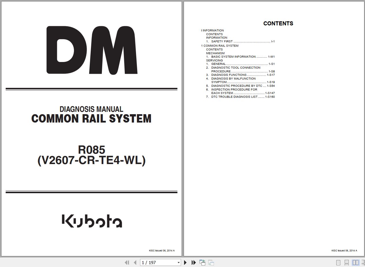 Kubota Wheel Loader R085 Diagnosis Manual RY910 22840 2014 (1)