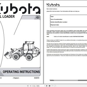 Kubota Wheel Loader R085 Operating Instructions R5615 8135 6 2019 (1)