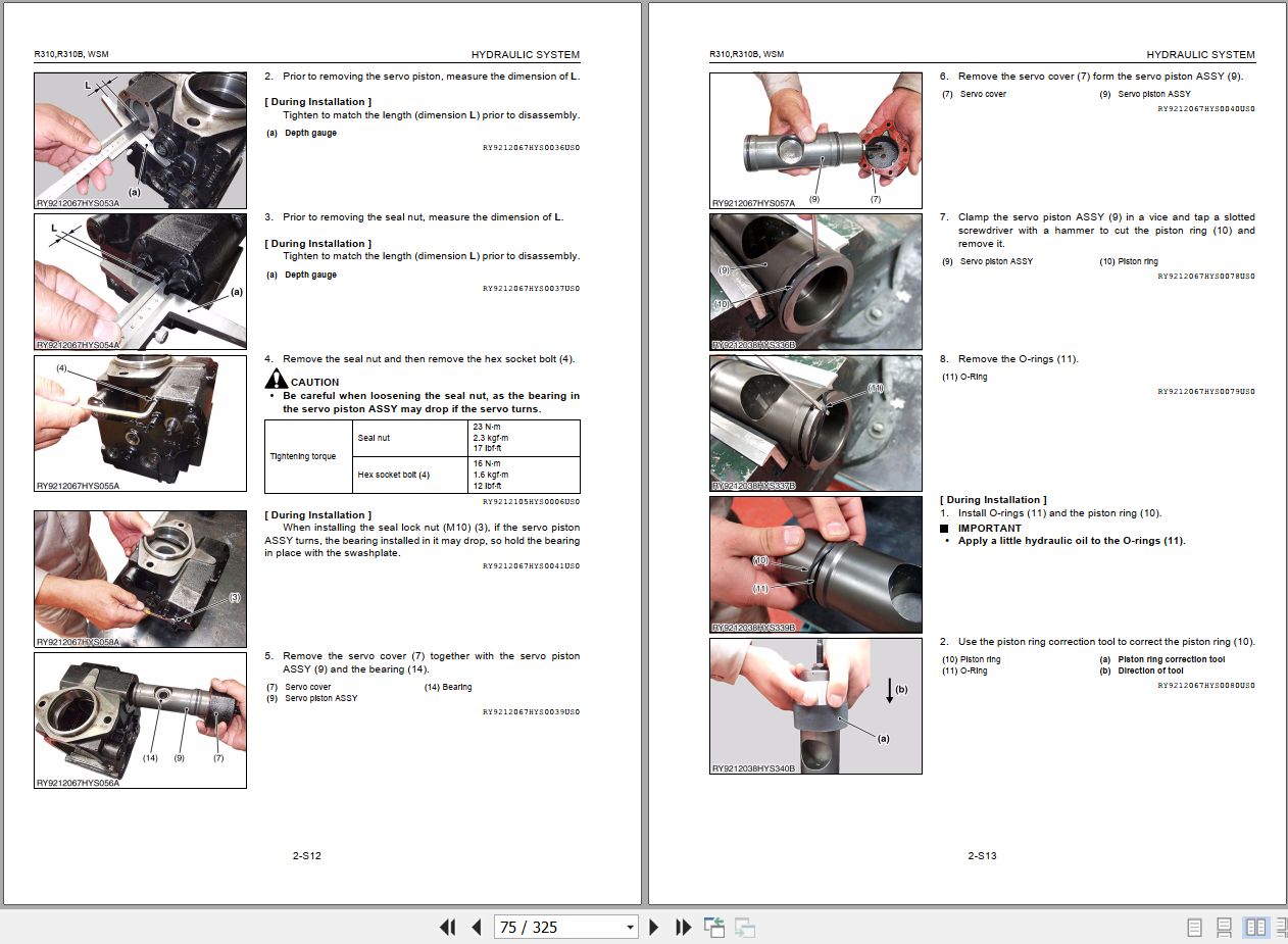 Kubota Wheel Loader R310 R310B Workshop Manual RY921 21060 2011 (2)