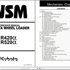 Kubota Wheel Loader R420a R520a Workshop Manual 97899 60790 (1)