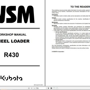 Kubota Wheel Loader R430 Workshop Manual RY911 26215 2024 (1)
