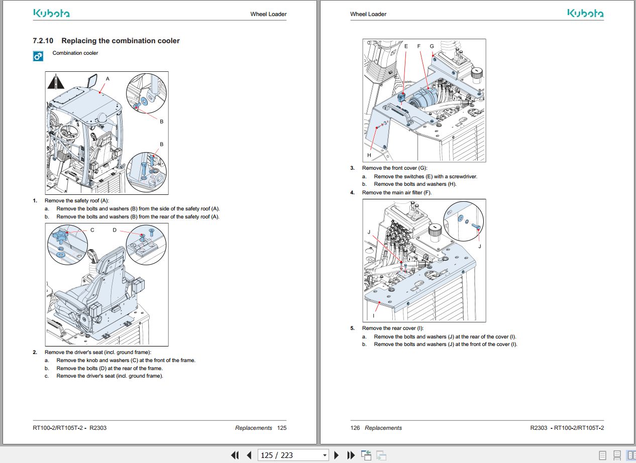 Kubota Wheel Loader RT100 2 RT105T 2 Service Manual TOB 0087829 2023 (2)