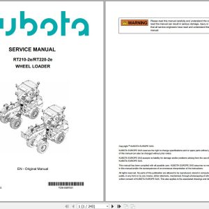 Kubota Wheel Loader RT210 2e RT220 2e Service Manual TOB 0087051 2023 (1)