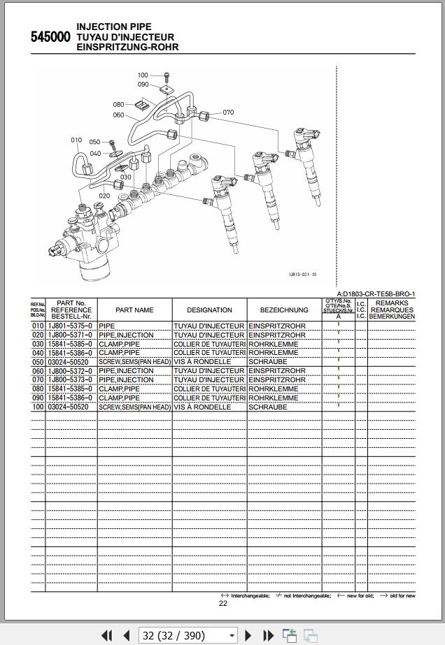 Kubota Wheel Loader RT270 2 RT280 2 Parts Manual 97898 95690 2019 FR EN DE (2)