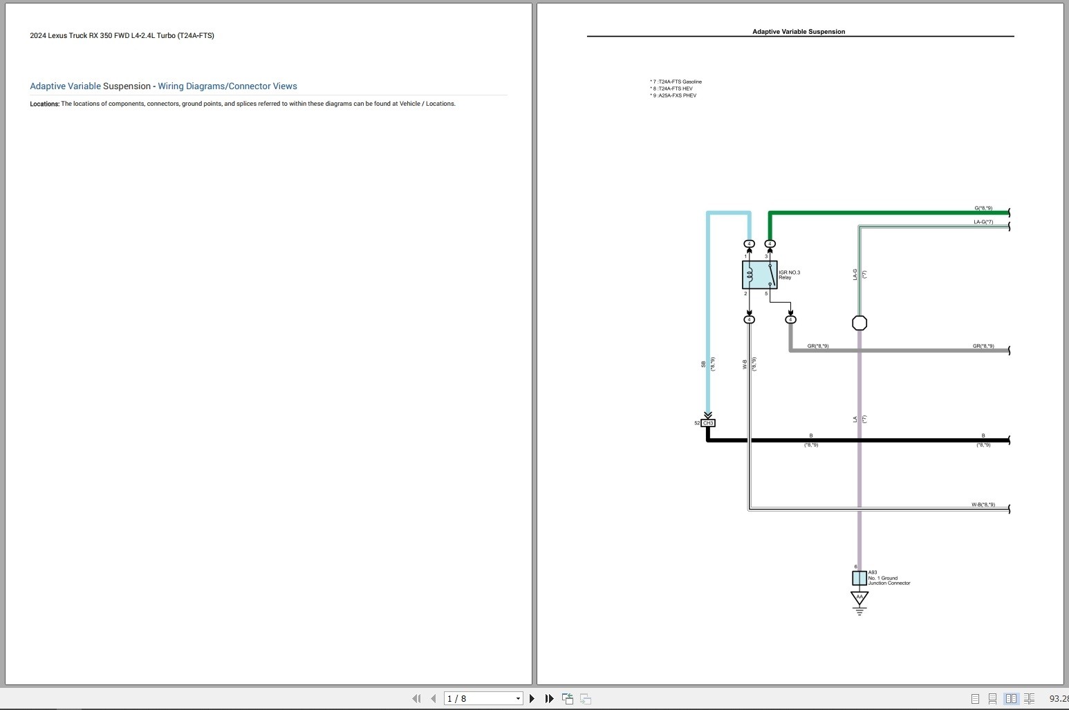 Lexus RX 350 2024 FWD L4 2.4L Turbo Electrical Schematic (2)