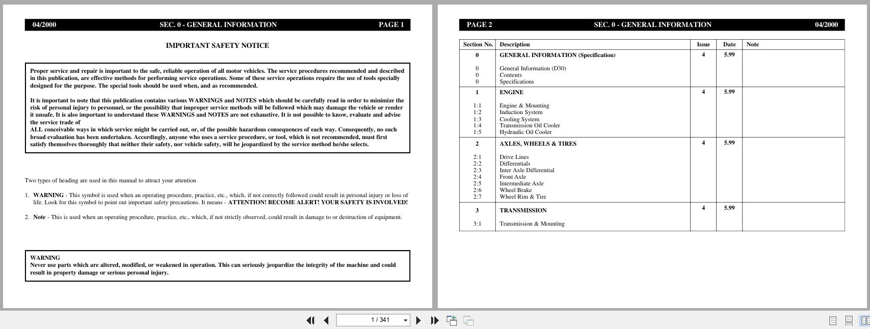 Link Belt Articulated Truck D30 Shop Manual (1)