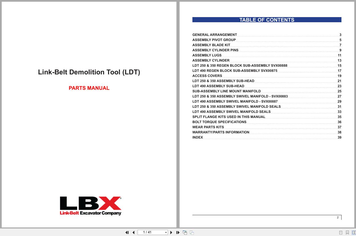 Link Belt Demolition Tool LDT Parts Manual (1)