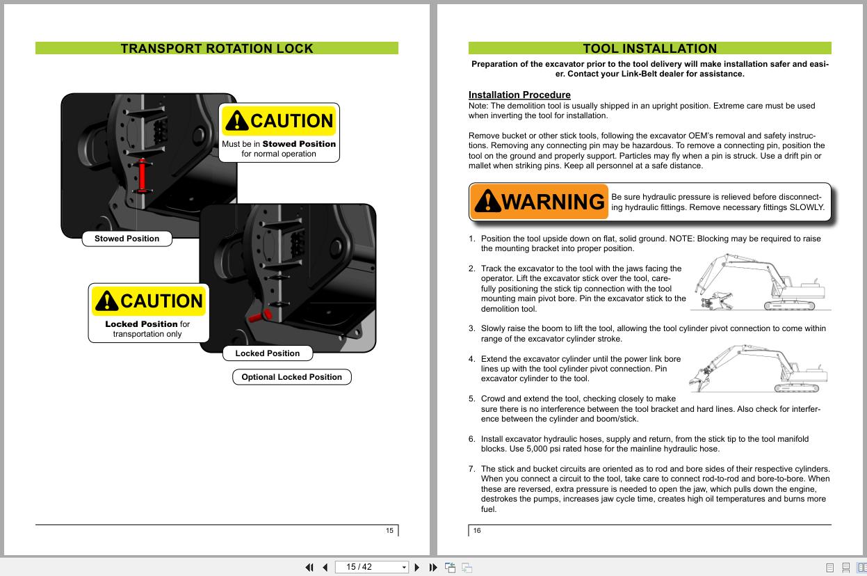 Link Belt Demolition Tool LDT Safety Operator Manual (2)