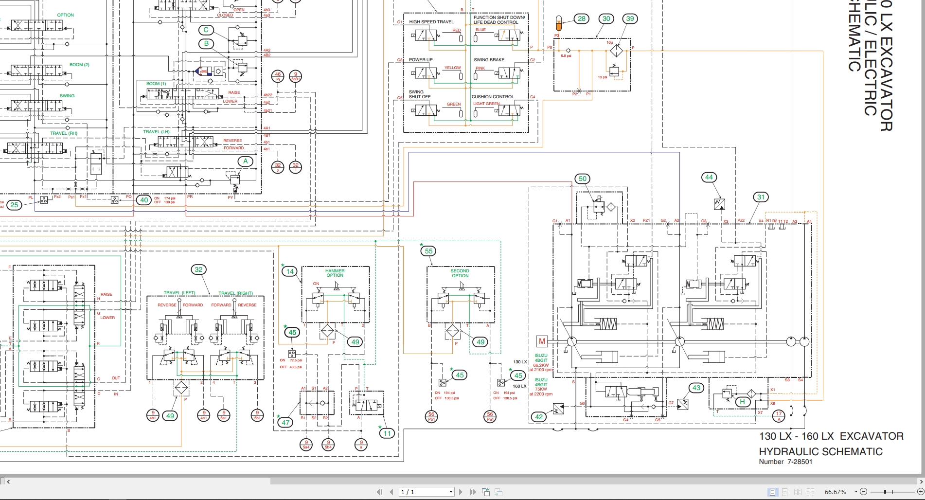 Link Belt Excavator 130 LX 160LX 290LX 330LX Schematic Shop Manual (1)