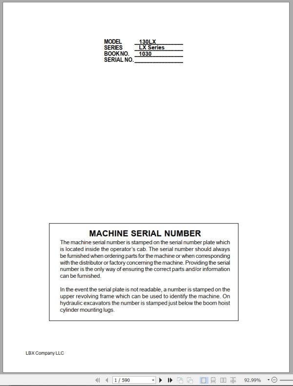 Link Belt Excavator 130Lx Shop Manual Hydraulic And Electrical Schematic (1)