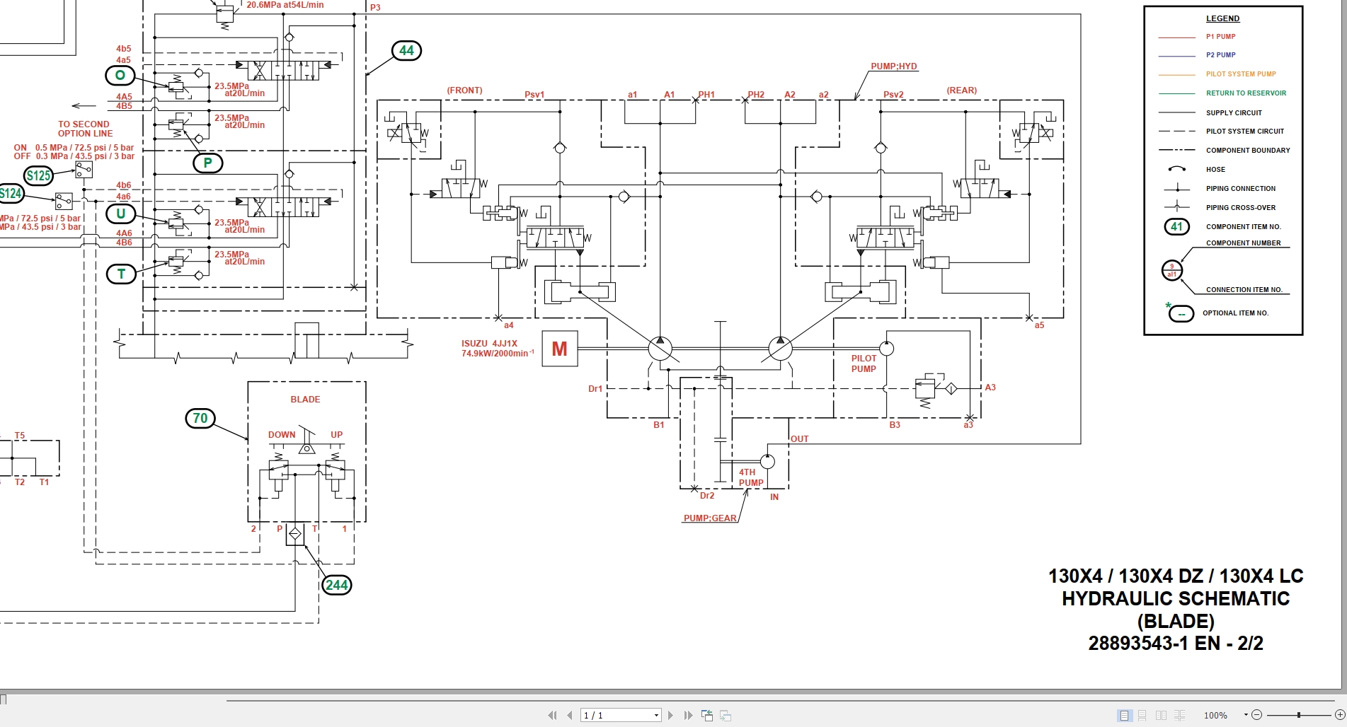Link Belt Excavator 130X4 Hydraulic And Electrical Schematic (2)
