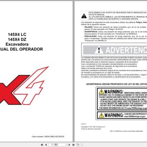 Link Belt Excavator 145X4LC 145X4DZ Operator Manual 145X4 OM LXG 00 ES 2019 (1)