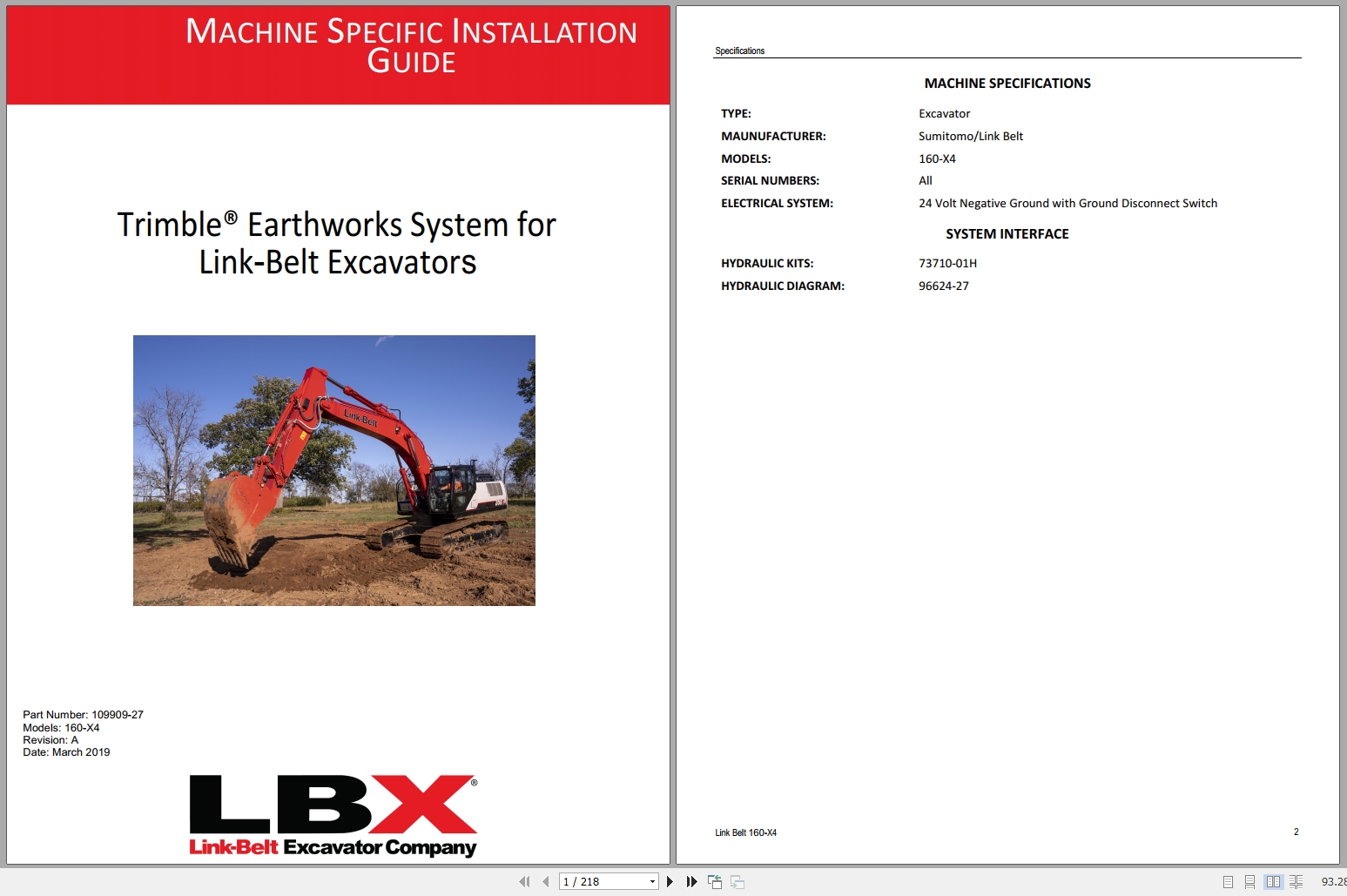 Link Belt Excavator 160X4 Field Kits (1)