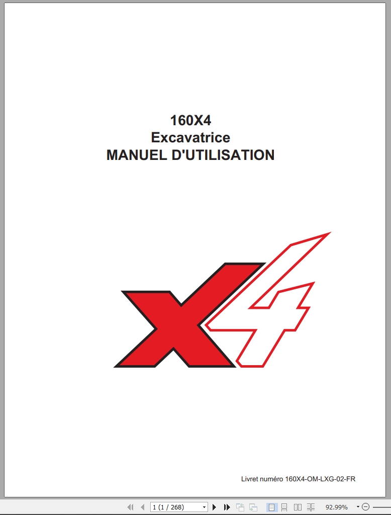 Link Belt Excavator 160X4 Operator Manual 160X4 OM LXG 02 FR 2016 FR (1)