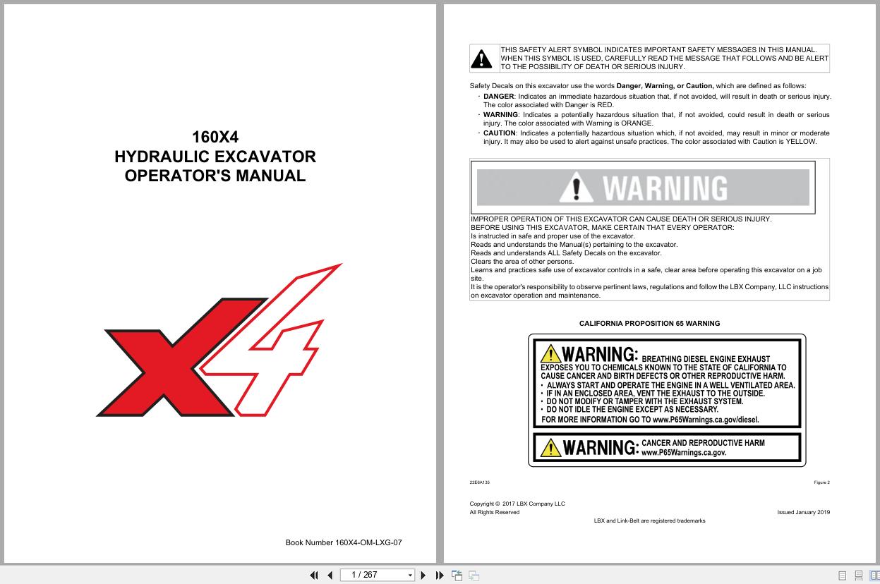 Link Belt Excavator 160X4 Operator Manual 160X4 OM LXG 07 2019 (1)
