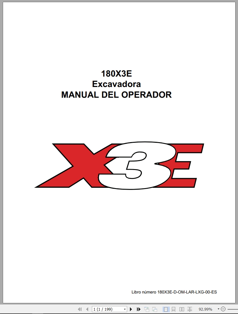Link Belt Excavator 180X3E Operator Manual 180X3E D OM LAR LXG 00 ES 2019 ES (1)