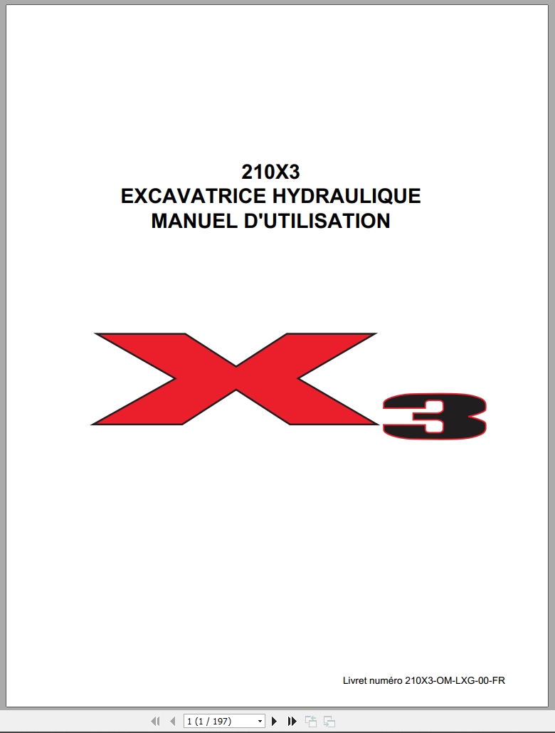 Link Belt Excavator 210X3 Operator Manual 210X3 OM LXG 00 FR 2011 FR (1)